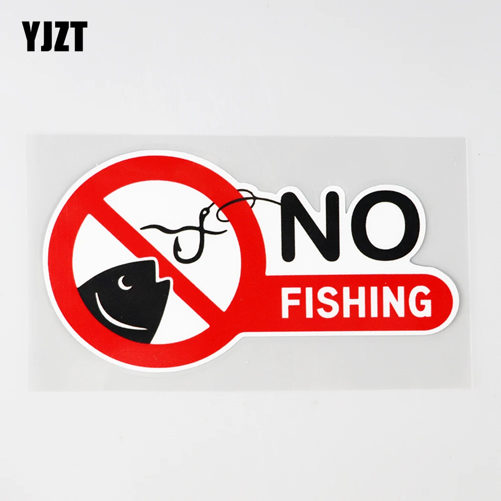 

YJZT 14.3CM×9.6CM Car Sticker No Fishing Area Sign Prohibited Decal PVC 12C-0608