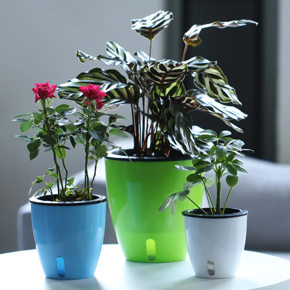 

Automatic Self Watering Flower Plants Pot Put In Floor Irrigation For Garden Indoor Home Decoration Gardening 2019 new