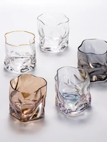 nordic style popular irregular shape drinkware whiskey wine glass cup home breakfast milk cup juice cup beer glasses cup