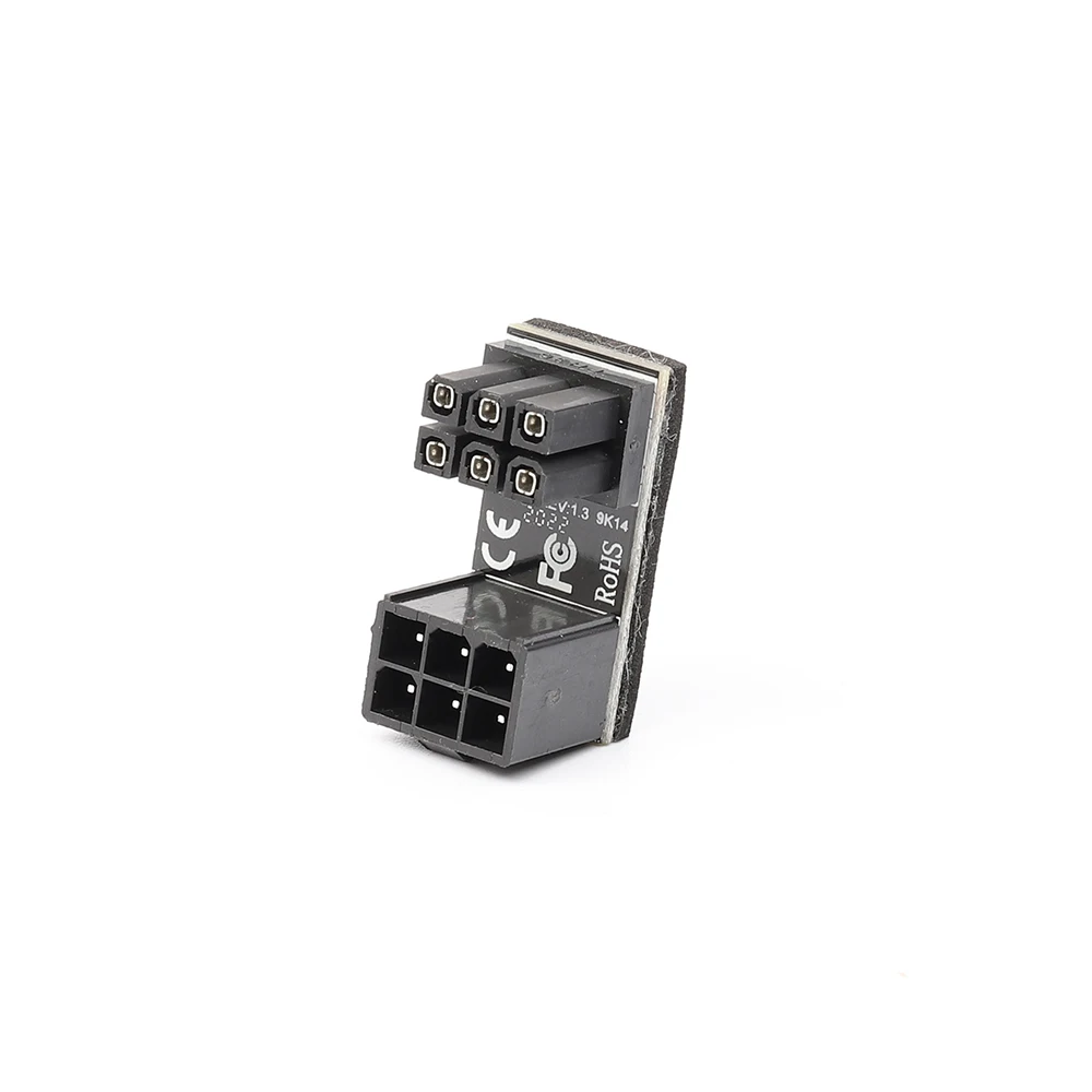 

VGA PSU Adapter Elbow Head, GPU Power Steering Connector, PCI-E 6Pin 8Pin 180 Degree Rotating