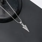 2021 Новое ожерелье куба в форме стрелы треугольник кулон тренд хип-хоп Нержавеющая сталь ожерелье женское