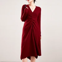 2021 new womens long skirt 100 pure cashmere knit womens skirt slim slimming korean version of cashmere womens skirt
