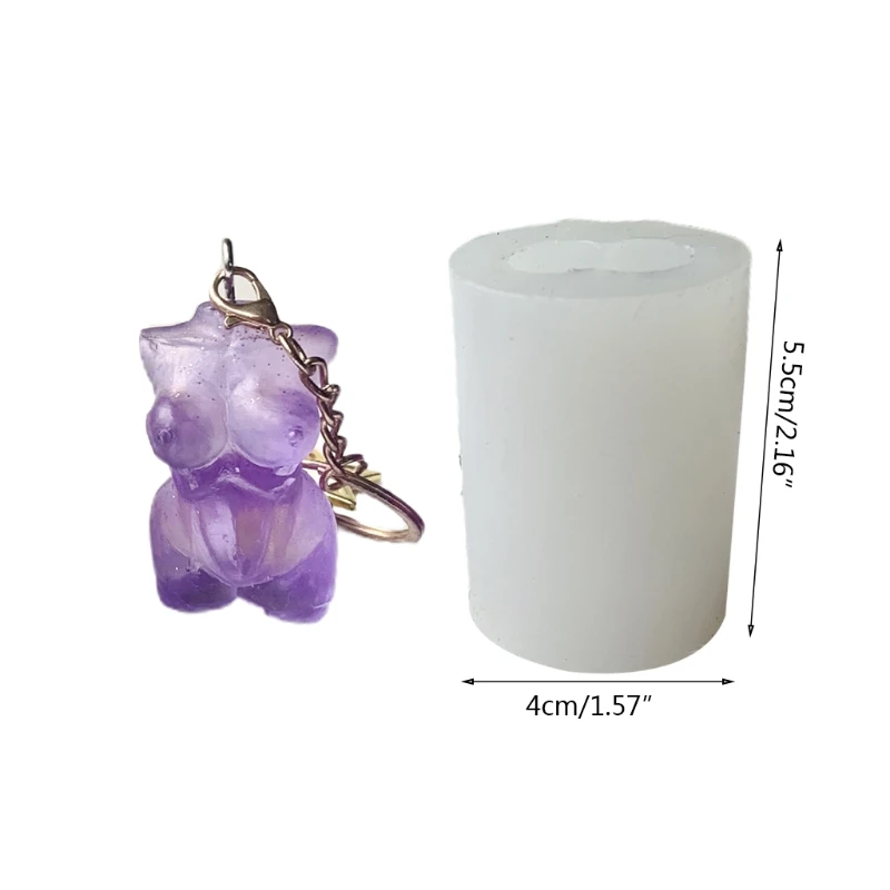 

3D Female Model Keychain Epoxy Resin Mold Pendant Casting Silicone Mould DIY Crafts Jewelry Home Decorations Casting