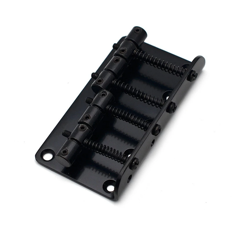 

2 Pcs Four-String Electric Bass Bridge Pull String Board Electric Bass Fixed Piano Bridge 79.5MM Black & Silver