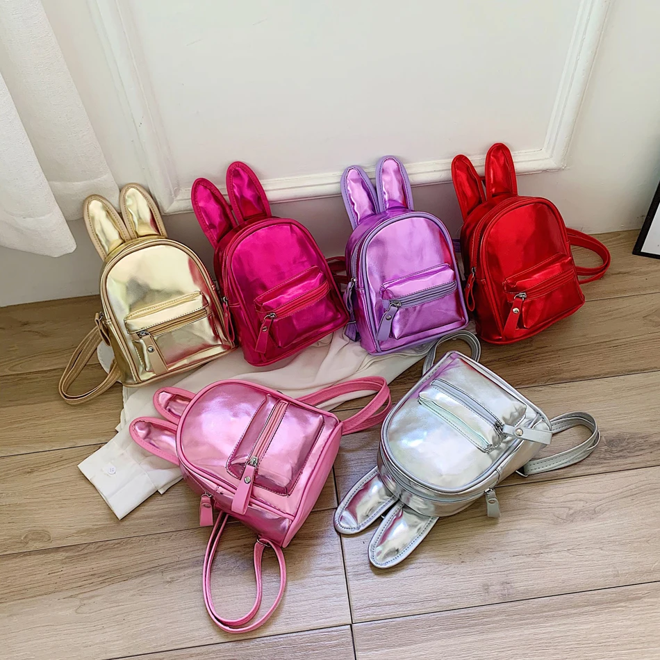 

Baby Summer Accessories Kids Toddler Girls Sequin Rabbit Schoolbag Backpack Bling Bling Cartoon Bunny Shoulder Bag