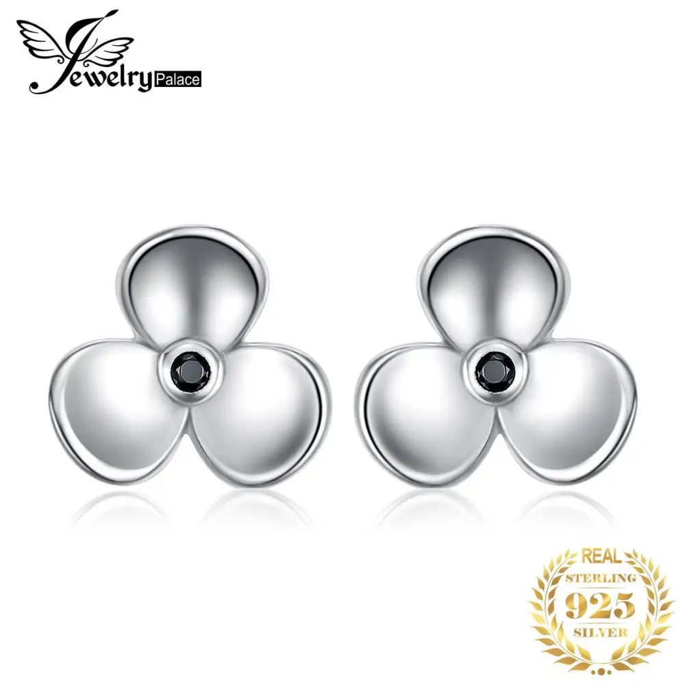 JewelryPal ace 925 серебро Винтаж элегантность Подлинная черный спинной серьги-гвоздики подарок для Для женщин и девочек Лидер продаж