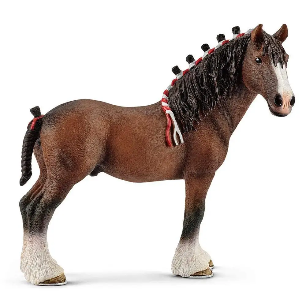 Clydesdale Horse ПВХ моделирование paard животных модели лошадей 5 дюймов Дания knastrupper кобыла игрушка фигура ферма животные игрушки фея украшения сада - Цвет: Clydesdale Horse