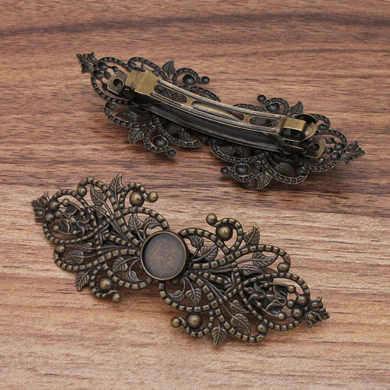 Металлическая заколка для волос с бронзовым покрытием 2 шт. поднос фиксации 12 мм