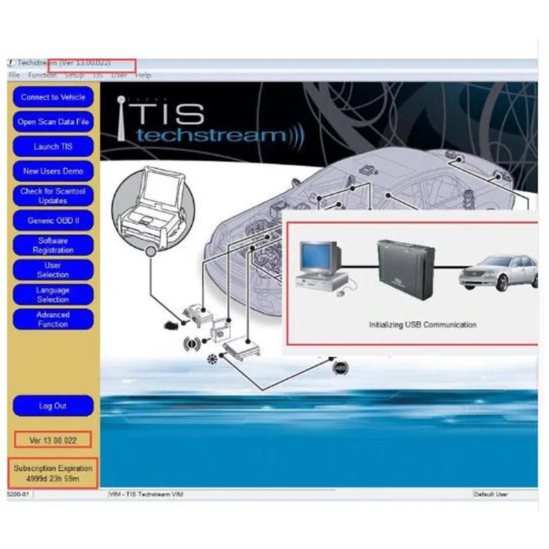 Мини VCI V2.0.4 реальная прошивка обновленная SW V15.00.028 для TYT TIS Techstream j2534 K Line CAN BUS