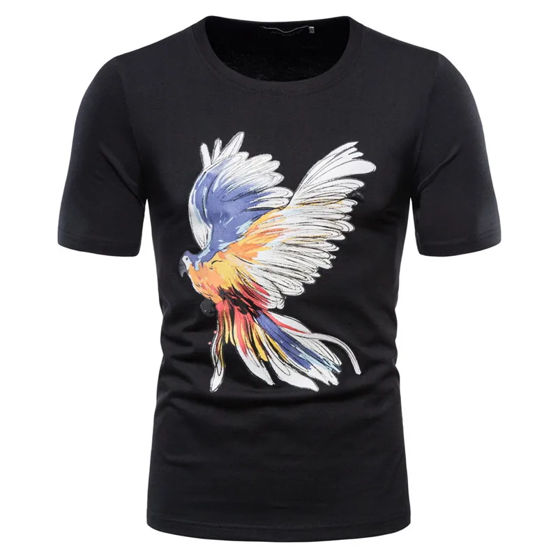 

Мужская хипстерская Футболка с принтом орла, брендовая мужская одежда, облегающая футболка с коротким рукавом, Мужская Уличная Повседневна...