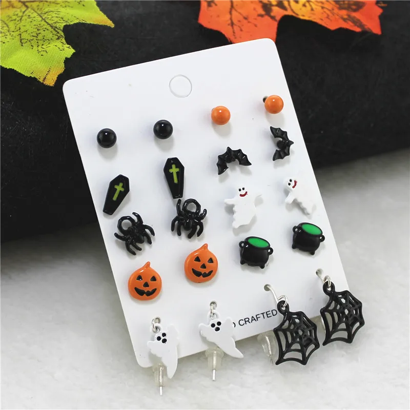 Набор модных сережек XQ на одну карту новинка ювелирные изделия Хэллоуин для