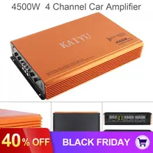 4500W High Power Car Amplifier Class AB Digital 4 Channel Aluminum Alloy Car Stereo Amplifiers for Auto Home