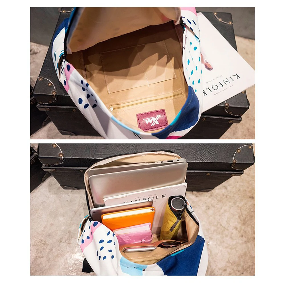 TTOU рюкзак с принтом высокое качество женский холщовый школьные сумки для девочек