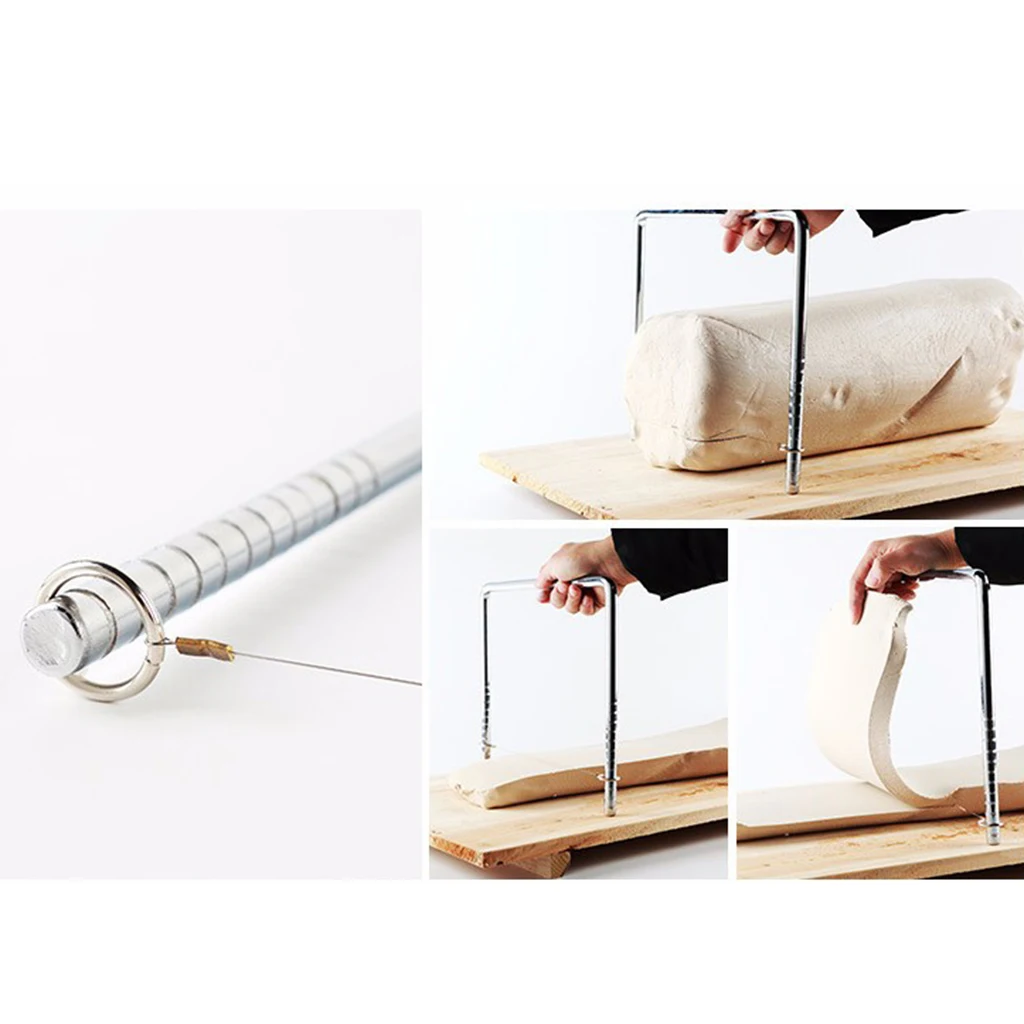 

Arch Style Adjustable StainlessSteel Wire Cutter Clay Paste Mud Block Cutter