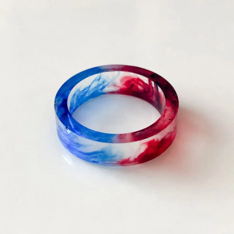 

1pc Exquisite Novelty Resin Ring Finger Decor Engagement Ring Ring Beautiful Handmade Halo Dye Charm Ink Original Ice and Flame