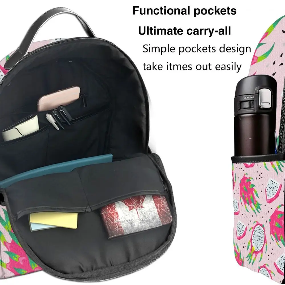 

Fashion Girl College School Bag Casual New Women Backpack Exotic Tropical Pitayas Book Packbag for Teenage Travel Shoulder Bag
