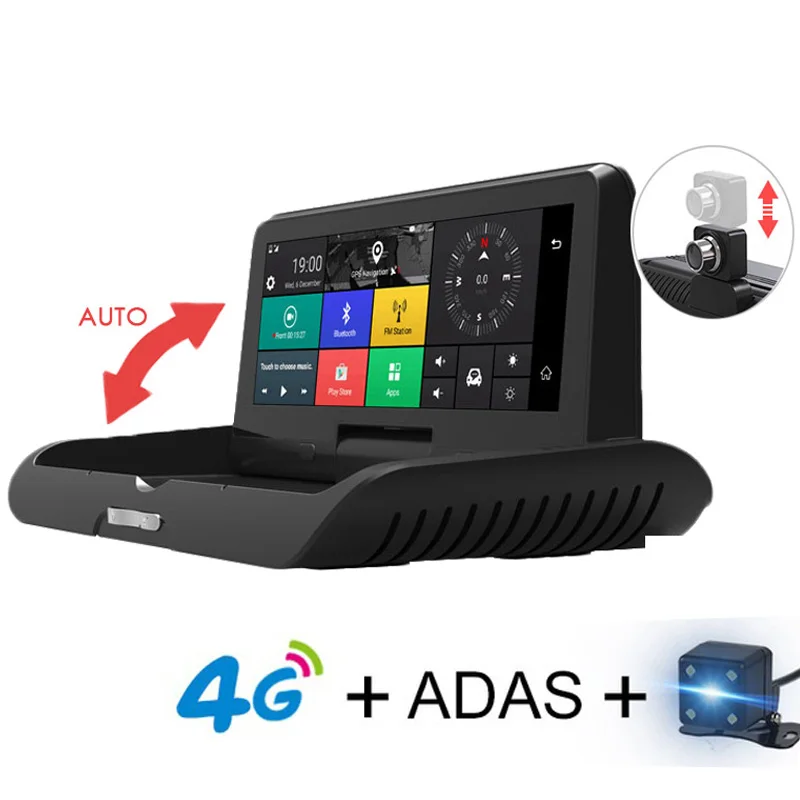 Автомобильный регистратор 8 дюймов 4G IPS Android 5 1 Wi Fi FHD 1080P двойной объектив