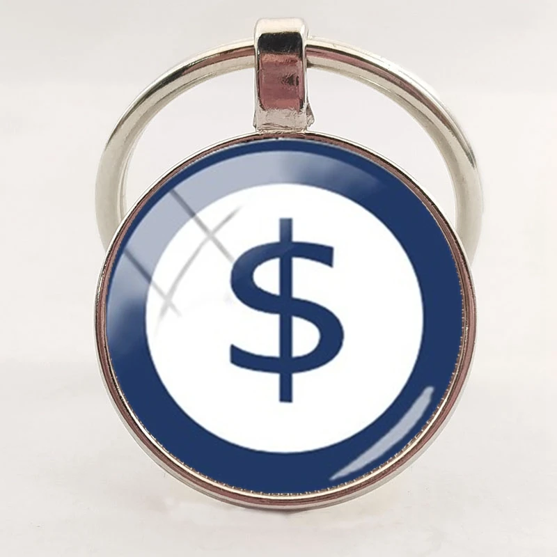 Модный брелок аксессуары символ доллара с логотипом кольцо для ключей выпуклый