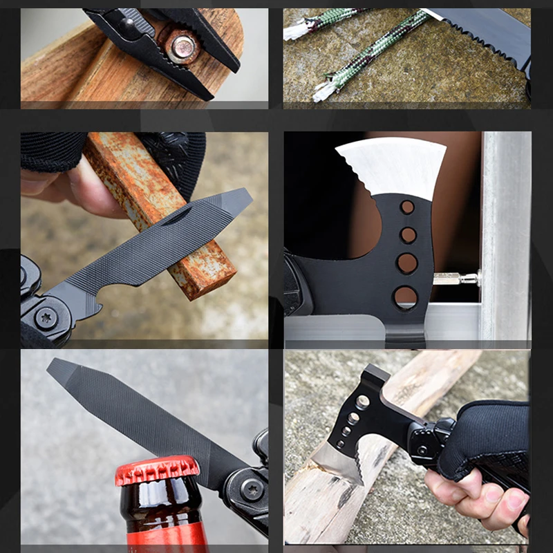 Топор для кемпинга Мультитул топор плоскогубцы 15 в 1 снаряжение выживания на