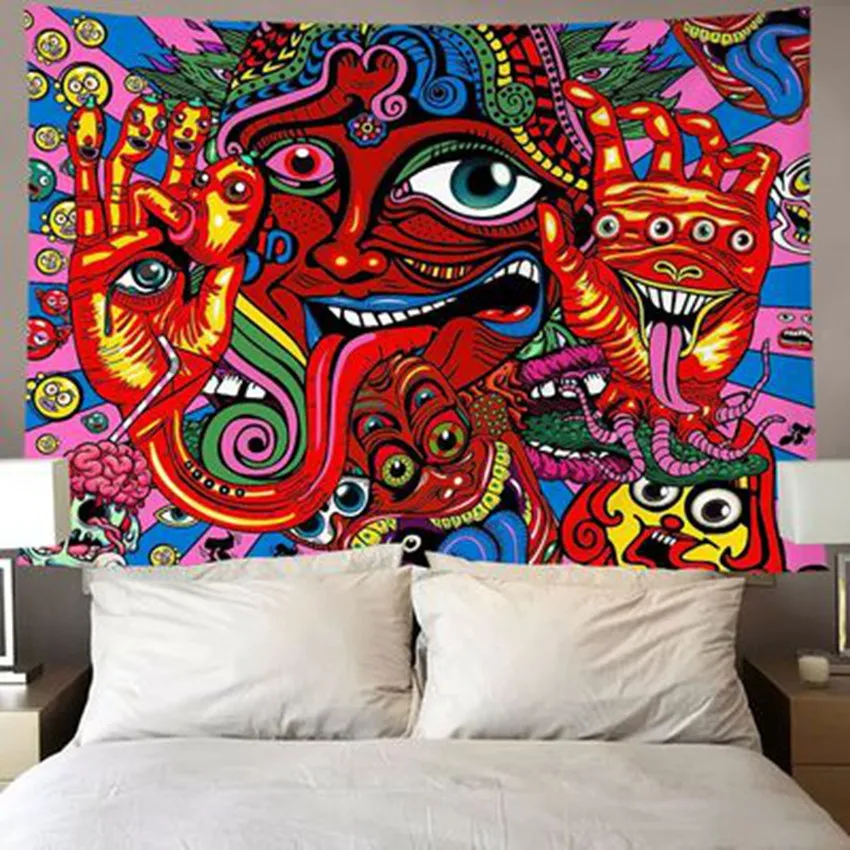 

Psychedelic Tapestry Colorful Abstract Tapestry Wall Hanging Tapestries for Home Dorm Ultraviolet Fantasy Decoration