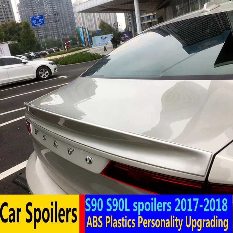 Для VOLVO S90 S90L 2017 2018 спойлер высокого качества ABS Материал заднее крыло автомобиля