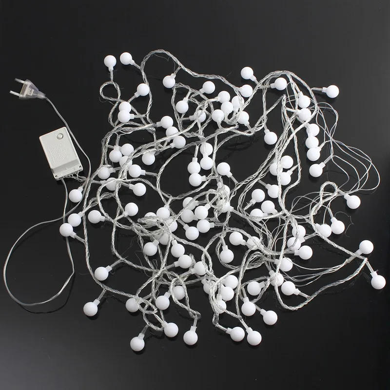 

AC 110V/220V 10m Warm White Ball 100 LED String Light Wedding Party Fairy Christmas Light with US/EU Plug Holiday Lighting