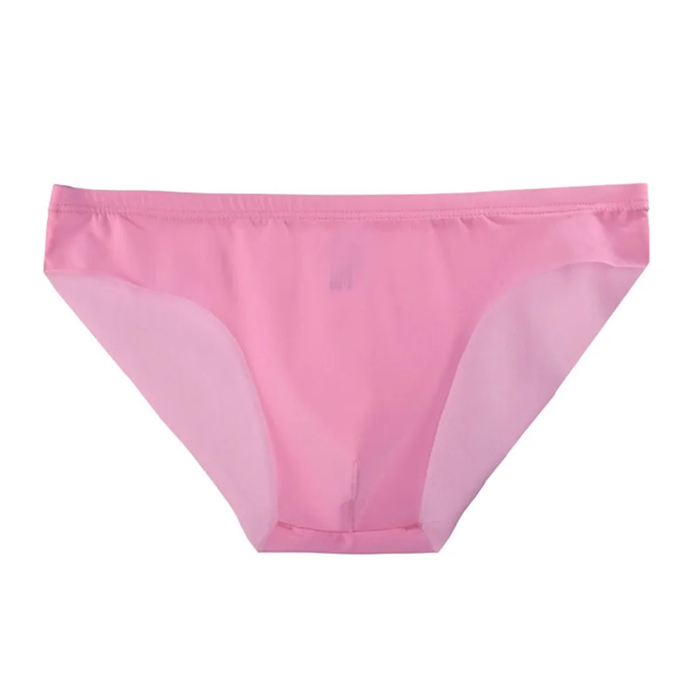 

Men Sexy Ice Silk Low Rise Briefs Seamless Breathable Shorts Knickers Transparent Panties String Men Underpants Quick Dry Briefs