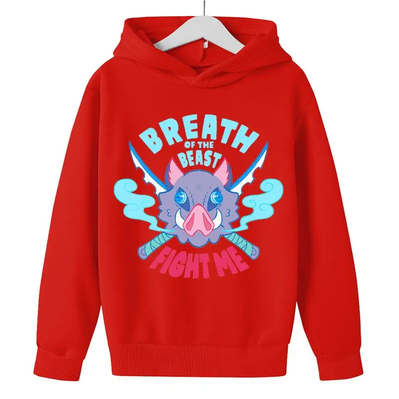 

Boys Girls Hot Comic Sweatshirts Popular Hooded Ghost Blade Oversized Hoodies Streetwear Tops Hip Hop Kids Demon Slayer clothes