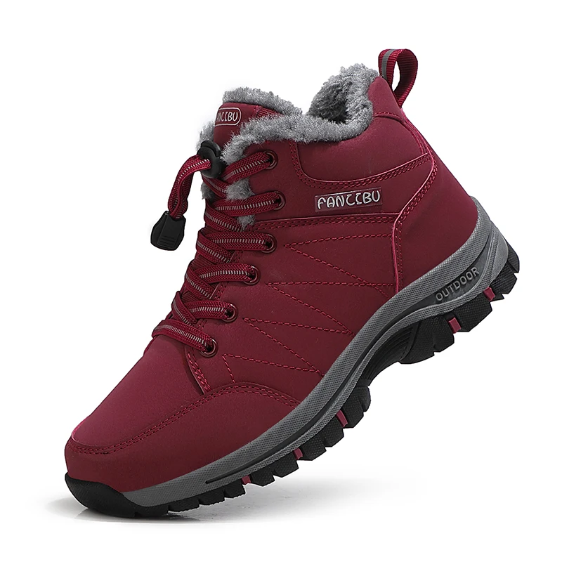 Hot Sale Men And Women Winter Cold-Proof Plus Velvet Snow Boots Couple Outdoor Leisure Warm Cotton Shoes Walking Shoes