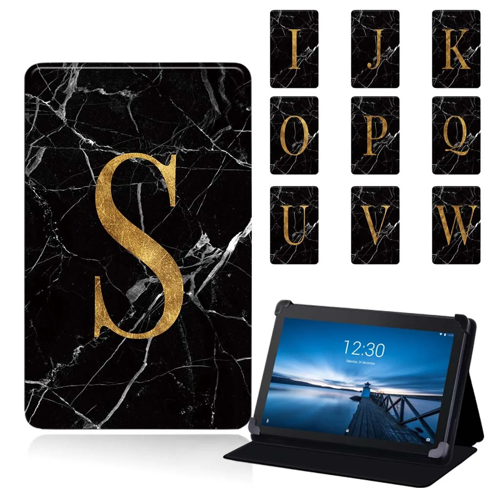 

case for Lenovo Tab A7-30 /Tab A7-50 /Tab A8-50 A5500/Tab E7/Tab E8/Tab E10 Initials Name Pu Leather Tablet Stand Cover+ Stylus