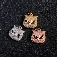 cute personality simple fashion micro pave zircon diy owl pendant making material jewelry accessories