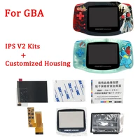 new 12 colors housing shell sets with ips v2 lcd kits special for gba ips v2 high light lcd screen kits with pre cut shell case