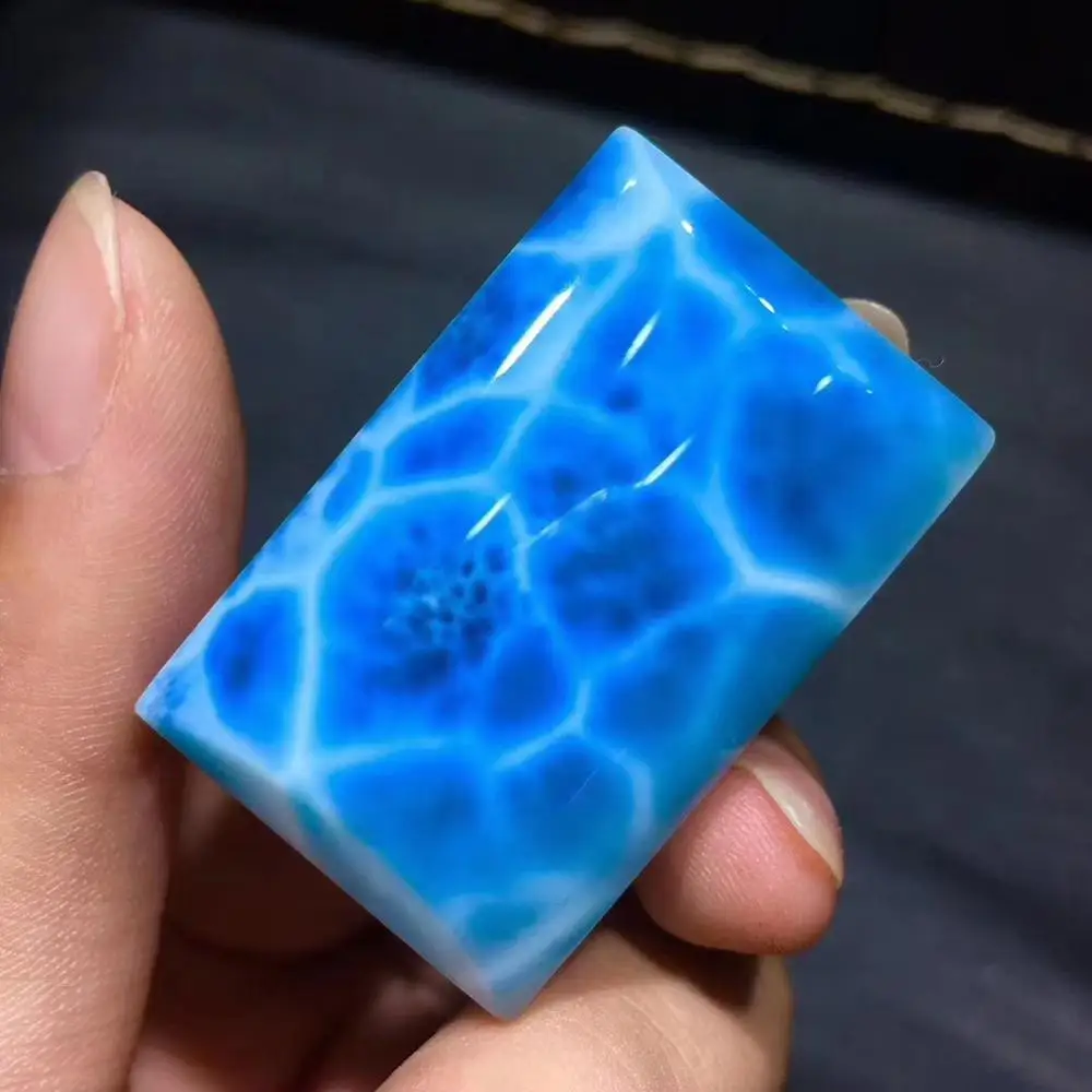 Топ натуральный синий Larimar прозрачный драгоценный камень для женщин и мужчин кулон 38x24x10 мм прямоугольник подарок на день рождения счастливый любовь мода кулон AAAAA