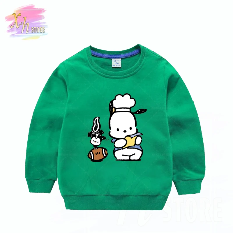 

Cotton Breathable Sweatshirt Boys Casual Top Autumn Girls Sweatshirt Children's Digital Print Pochacco Sweatshirt
