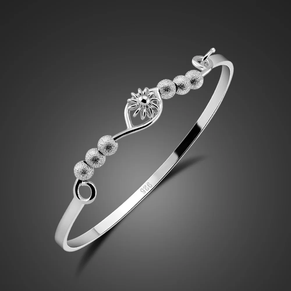 

Hot New 100% 925 Sterling silver Delicate Bracelet Fashion Cuff Bracelet Bangle For Women & Girl Jewelry Gift Mujer Pulseras