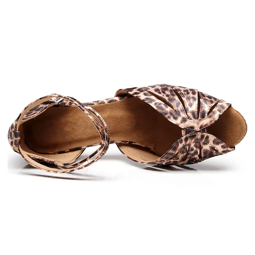 Женские туфли для латиноамериканских танцев с леопардовым принтом 6 10 см|Обувь