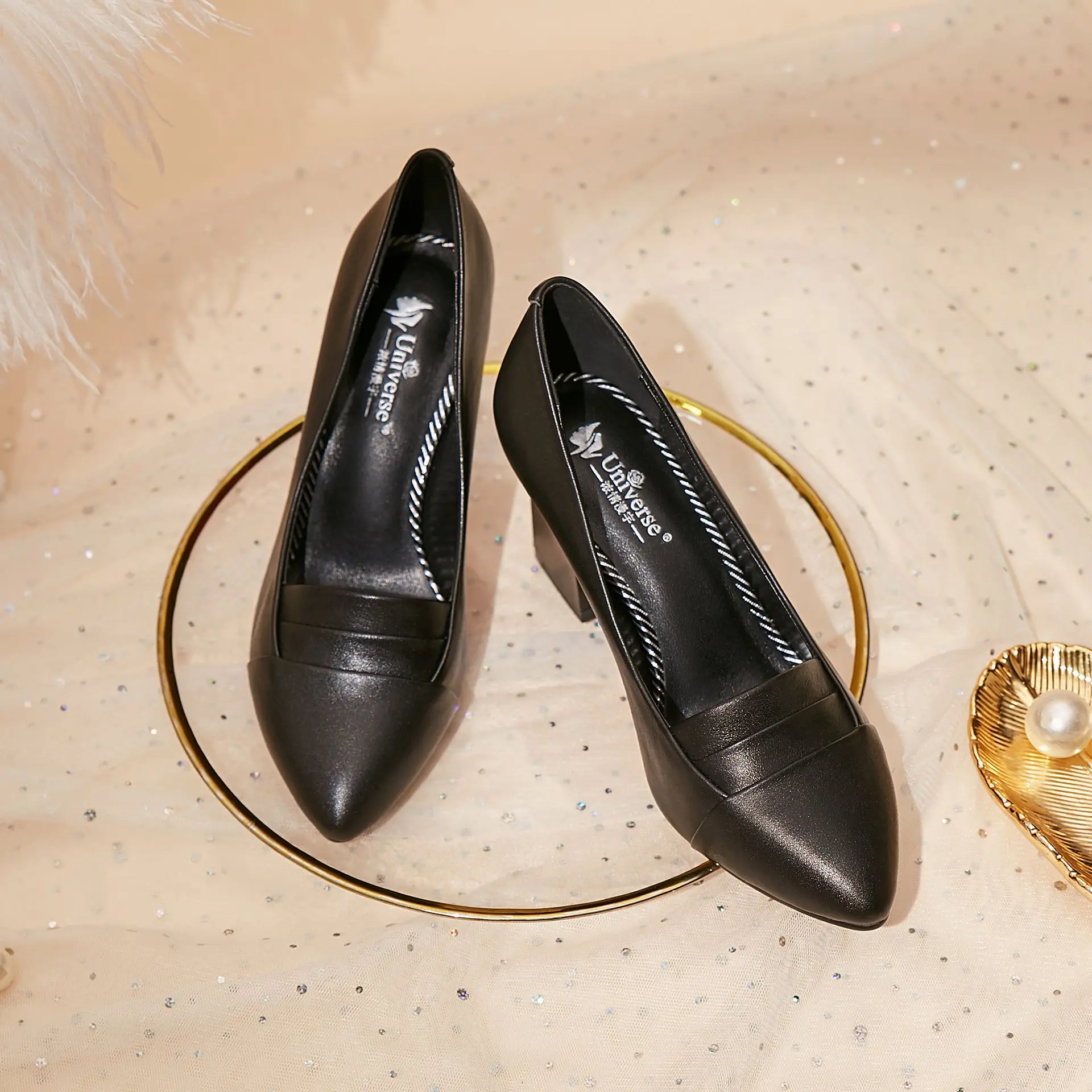 Вселенная E019 размера плюс офисные женские туфли из натуральной кожи Удобные