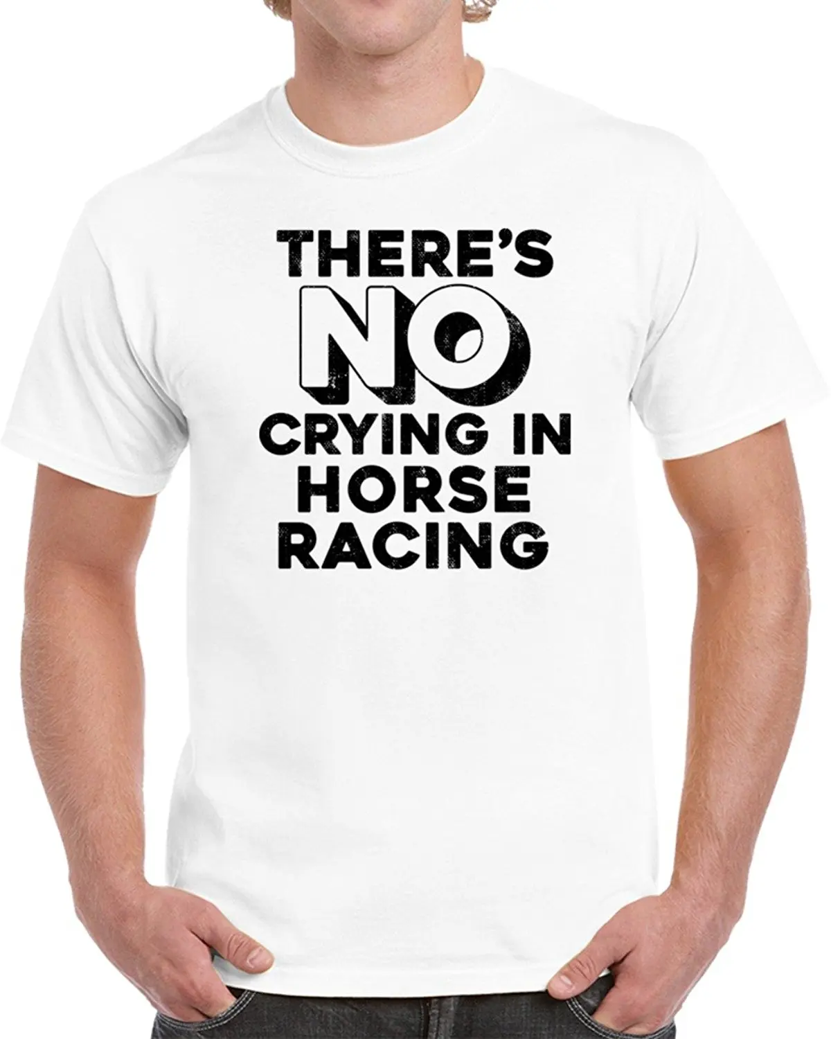 

There's No Crying In Horse Racinger Unisex T-Shirt Top Quality Cotton Casual Men T Shirts Men Free Shipping2017 New Men'S