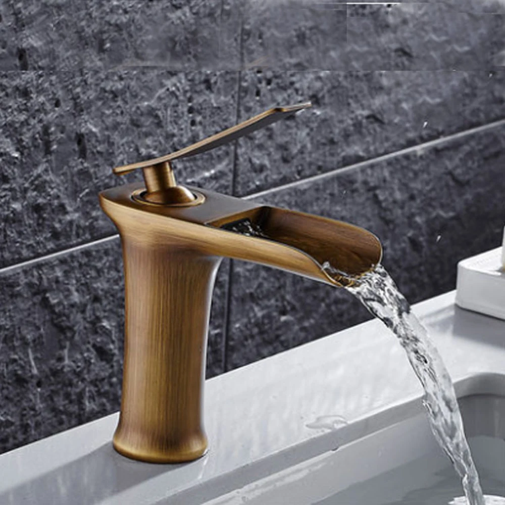 Хромированный кран для умывальника античная латунь винтажный смеситель унитаза