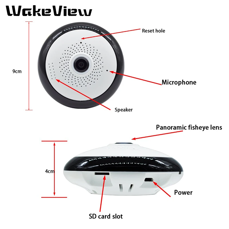 Wi-Fi панорамная Беспроводная смарт-камера видеонаблюдения, 360 градусов, 128 МП/2 МП/3 Мп от AliExpress WW