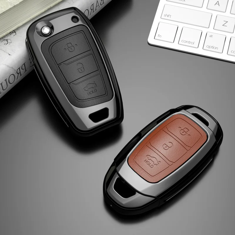 

Zinc Alloy Car Key Case For Hyundai KONA Encino Ix35 Grandeur Ig Accent Santa Fe Palisade 2018 2019 Car key Shell