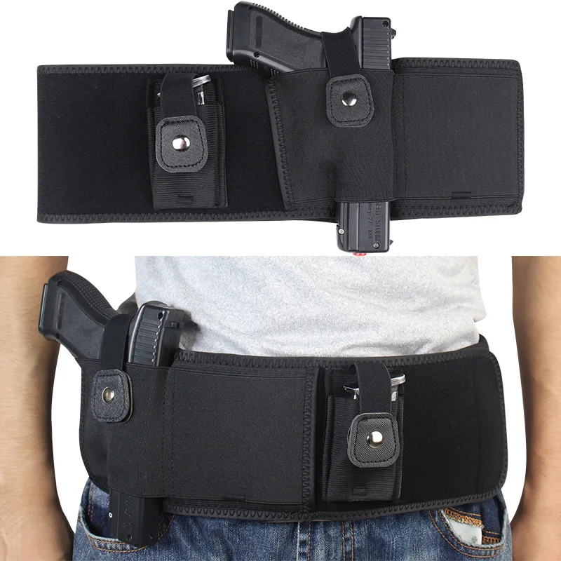 

Tactical Waistband Holster Military Pistol Holster,Universal Glock Elastic Wide Belt,Outdoor Hunting Portable Hidden Gun Holster