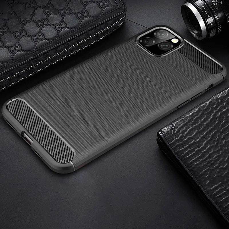 Мягкий чехол для iPhone 11, чехол для iPhone 11 Pro, чехол, роскошный бампер для iPhone 11 Pro MAX, чехол, мягкий силиконовый чехол из ТПУ - Цвет: Черный