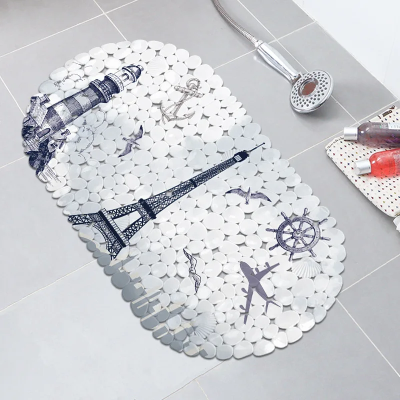 ПВХ ванная комната печать Противоскользящий коврик присоска является