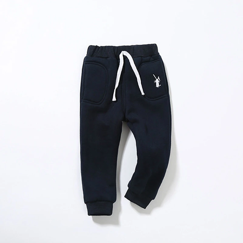 Dark Blue Rabbit Детские зимние штаны теплые вельветовые плотные спортивные штаны для мальчиков и девочек хлопковые брюки для малышей подходит для детей от 12 месяцев до 8 лет - Цвет: Dark Blue Rabbit