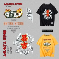 us dollar bills printed on clothes heat transfer stickers for young people t shirt flame english letters iron in diy accessories