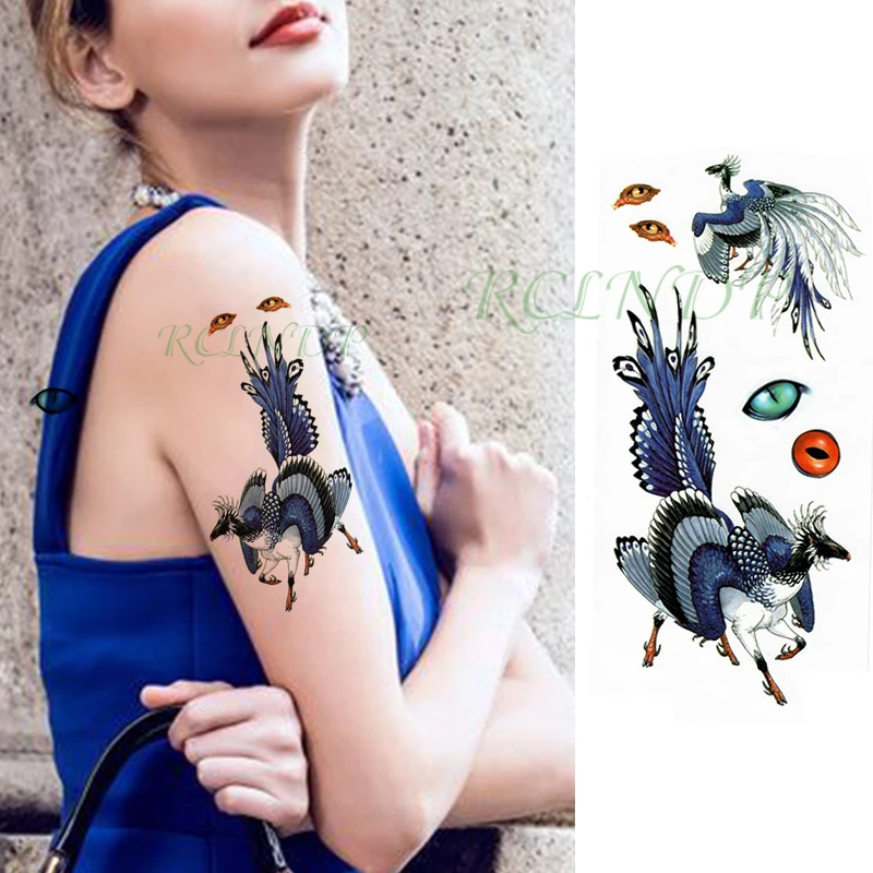 Водостойкая Временная тату-наклейка с рисунками животных крылья для девочек