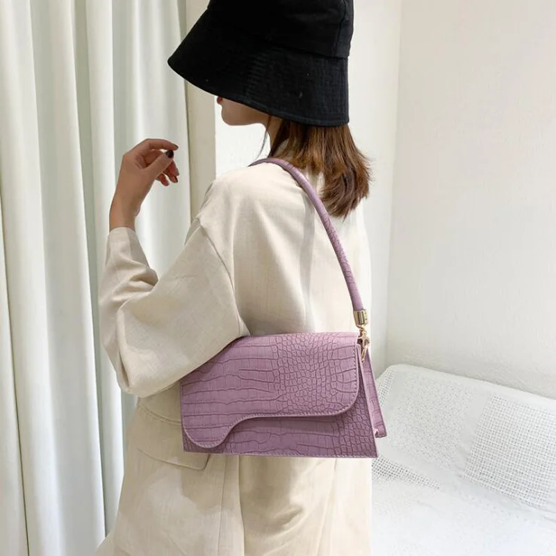 

2021 Fashion Brand Handbags Designer Shoulder Bag Alligator Pattern Armpit Bags Crossbody Elegant Baguette Bags for Women