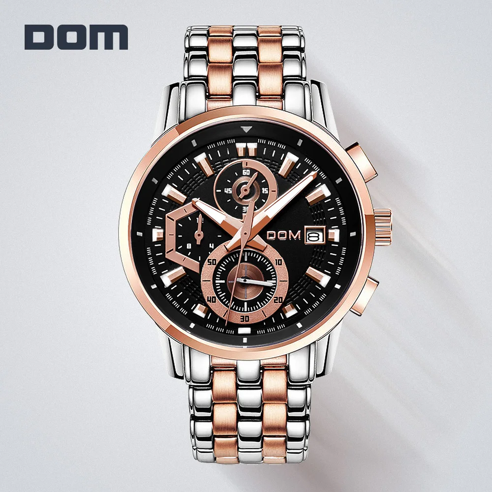 DOM Для Мужчин's Часы кварцевые Бизнес часы мужчин s от топ бренда роскошные