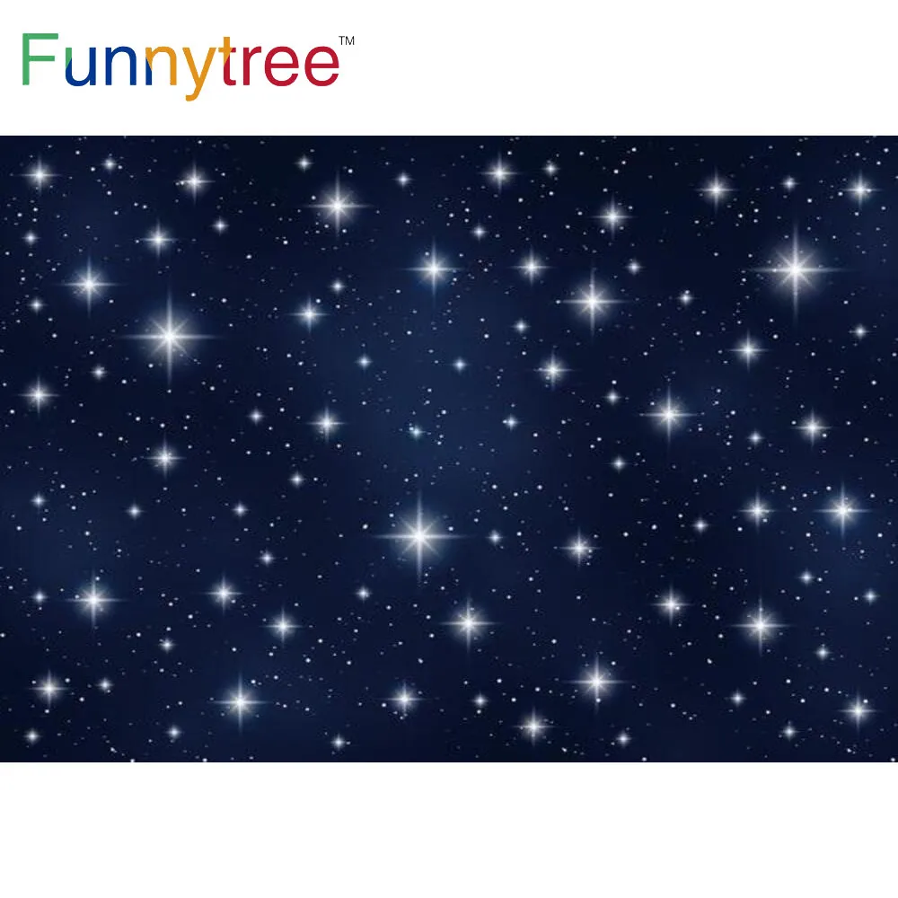 

Фон Funnytree для фотосъемки с изображением звездного неба, блестящие звезды, романтическое украшение для вечеринки, принадлежности для обоев, ...